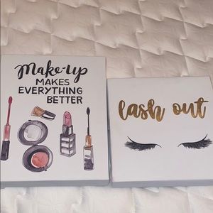 “Lash Out” and Makeup Wall Art Piece Set
